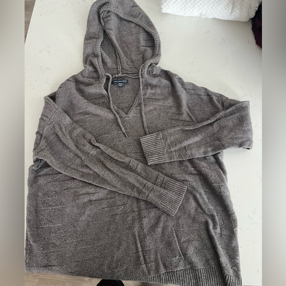 American Eagle sweater, gray/brown, size Small, EUC